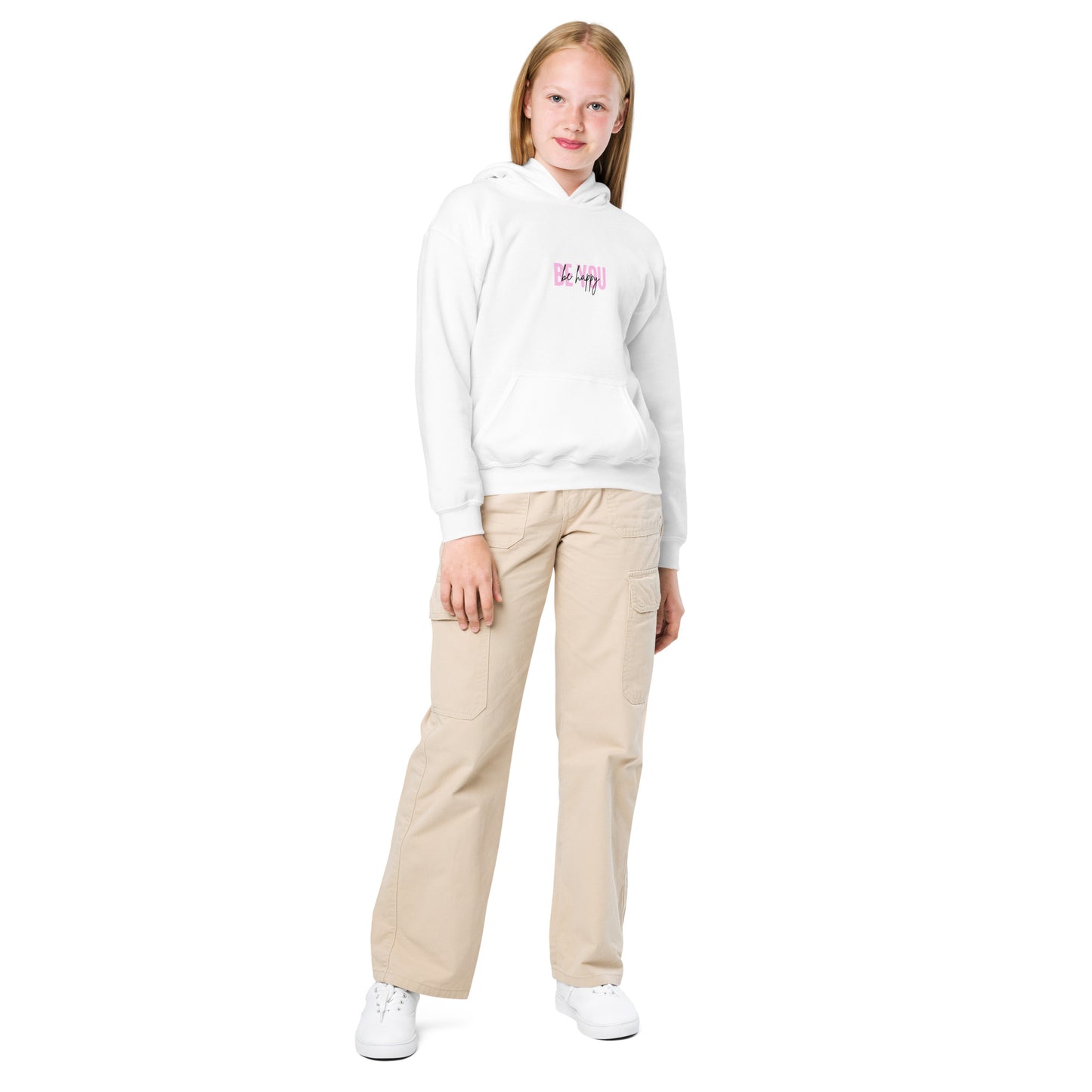 Youth heavy blend hoodie BE YOU be happy