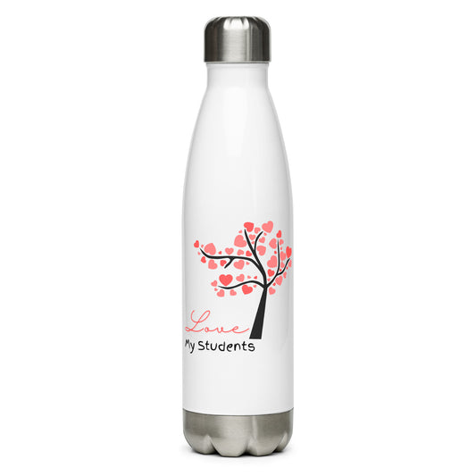 Stainless steel water bottle Love my Students Message