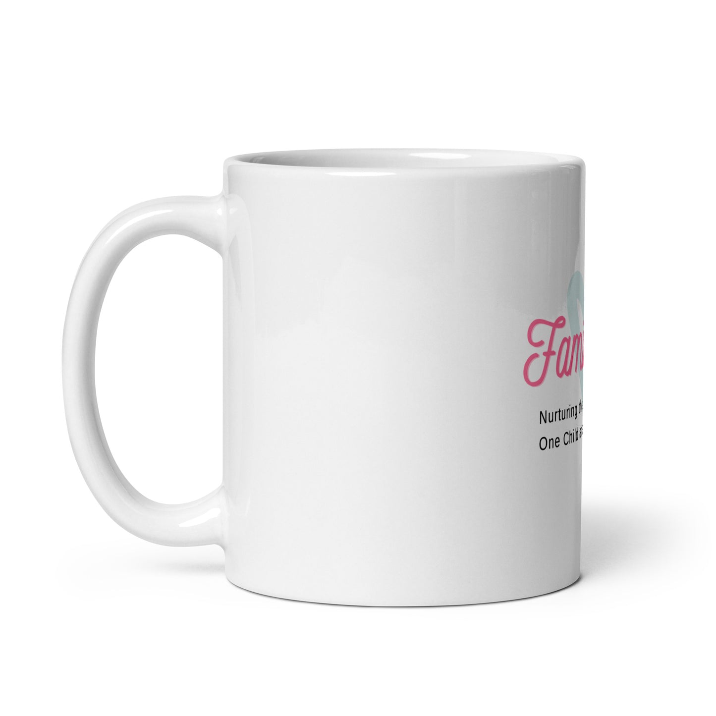 White glossy mug Family childcare Educator Message