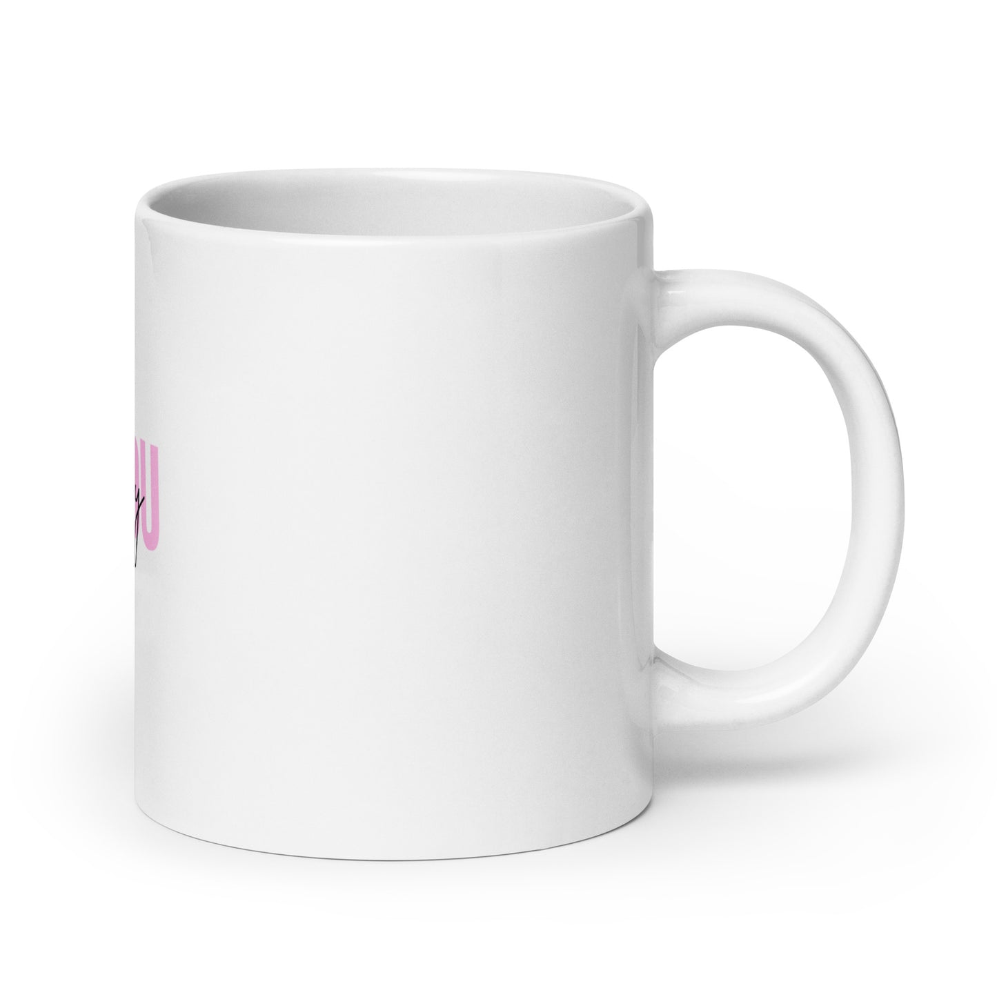 White glossy mug BE YOU be happy